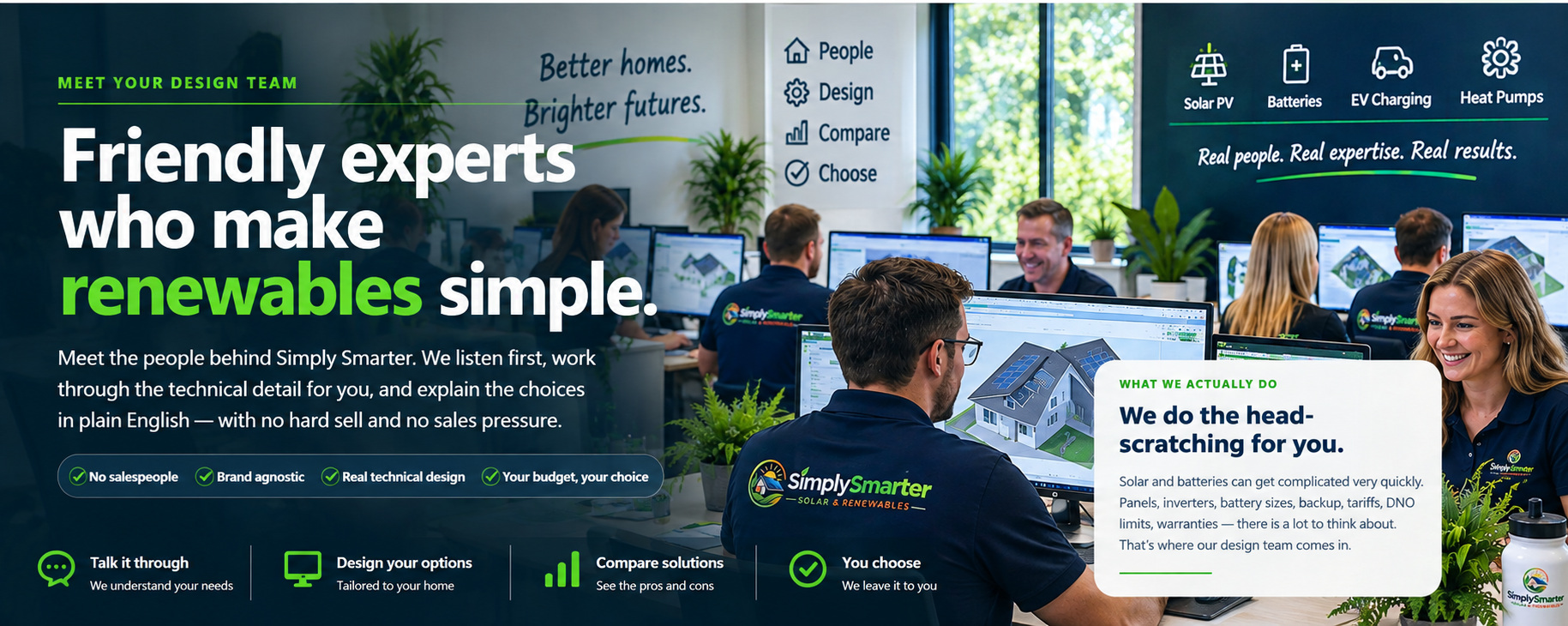 Meet your Simply Smarter Design Team — friendly experts who make renewables simple.